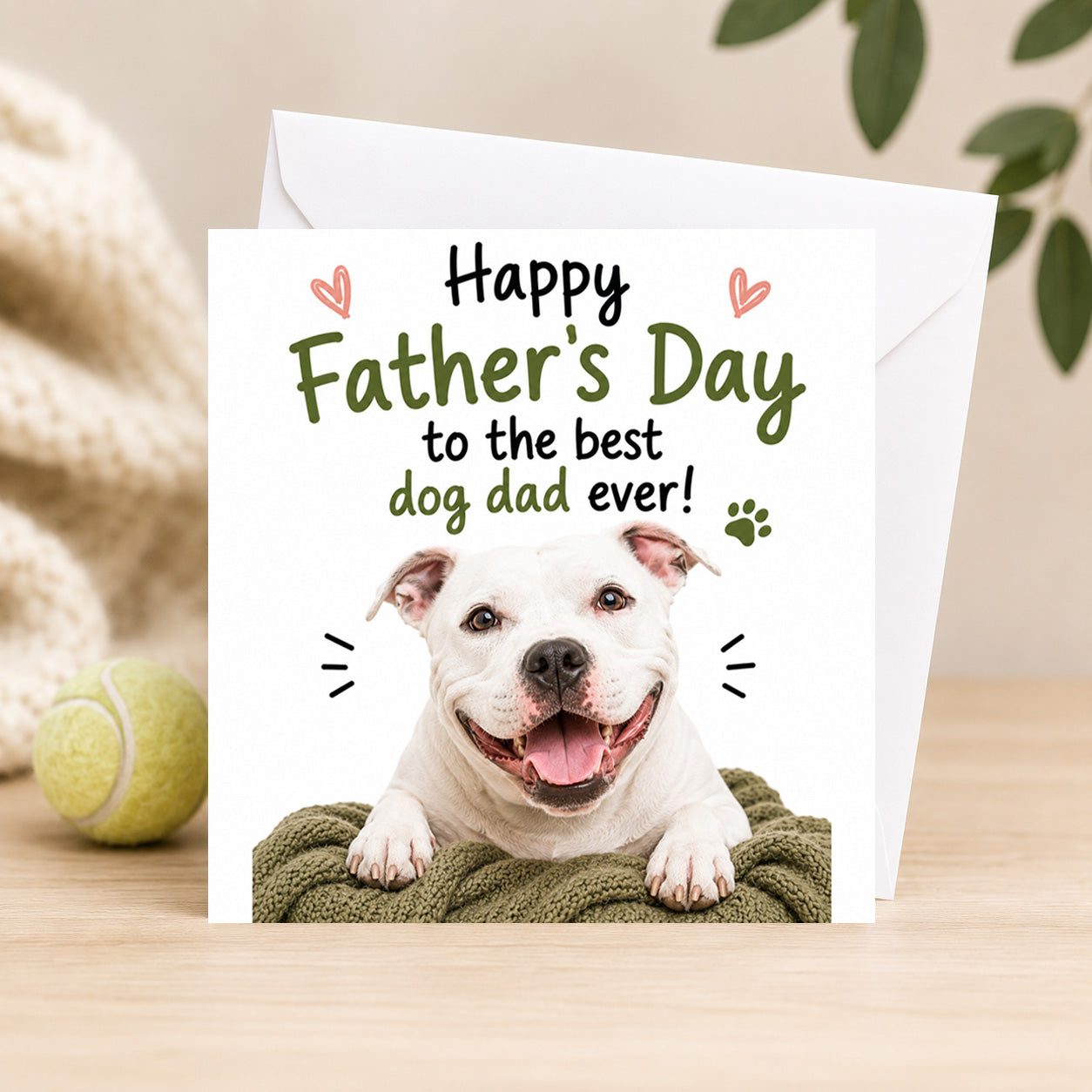 White Staffy Happy Father's Day