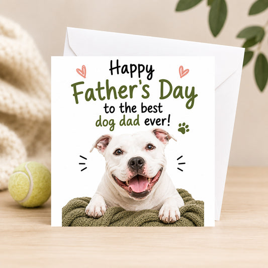 White Staffy Happy Father's Day