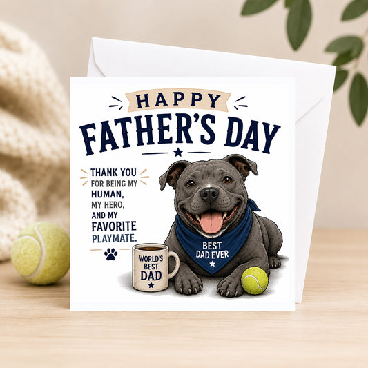 Blue Staffy Coffee Dad