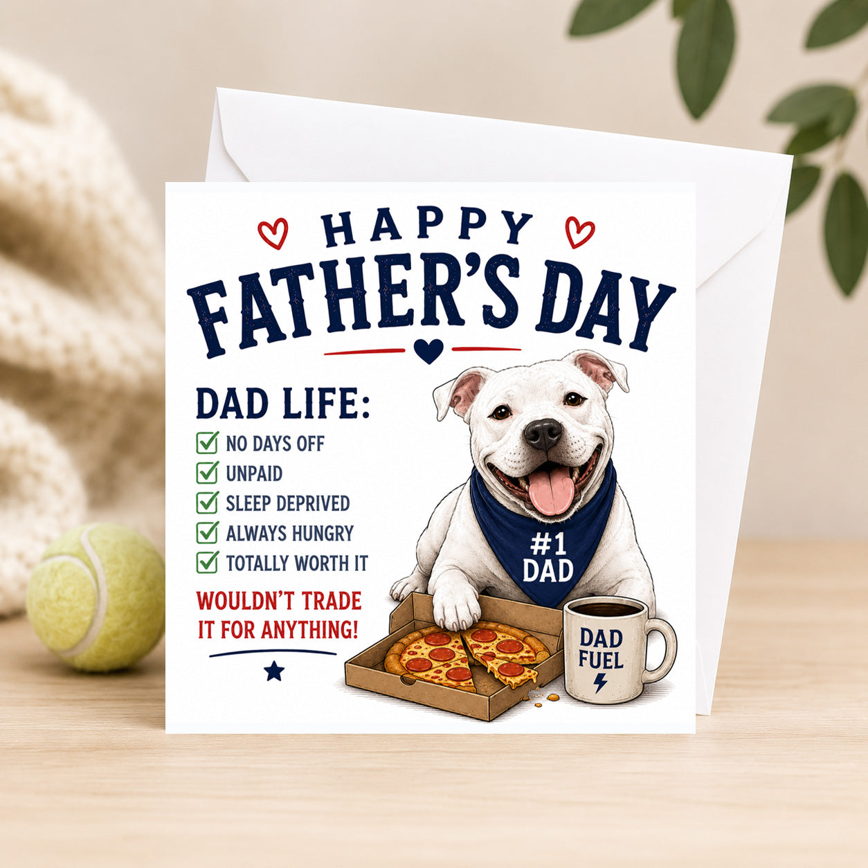 White Staffy Coffee Dad