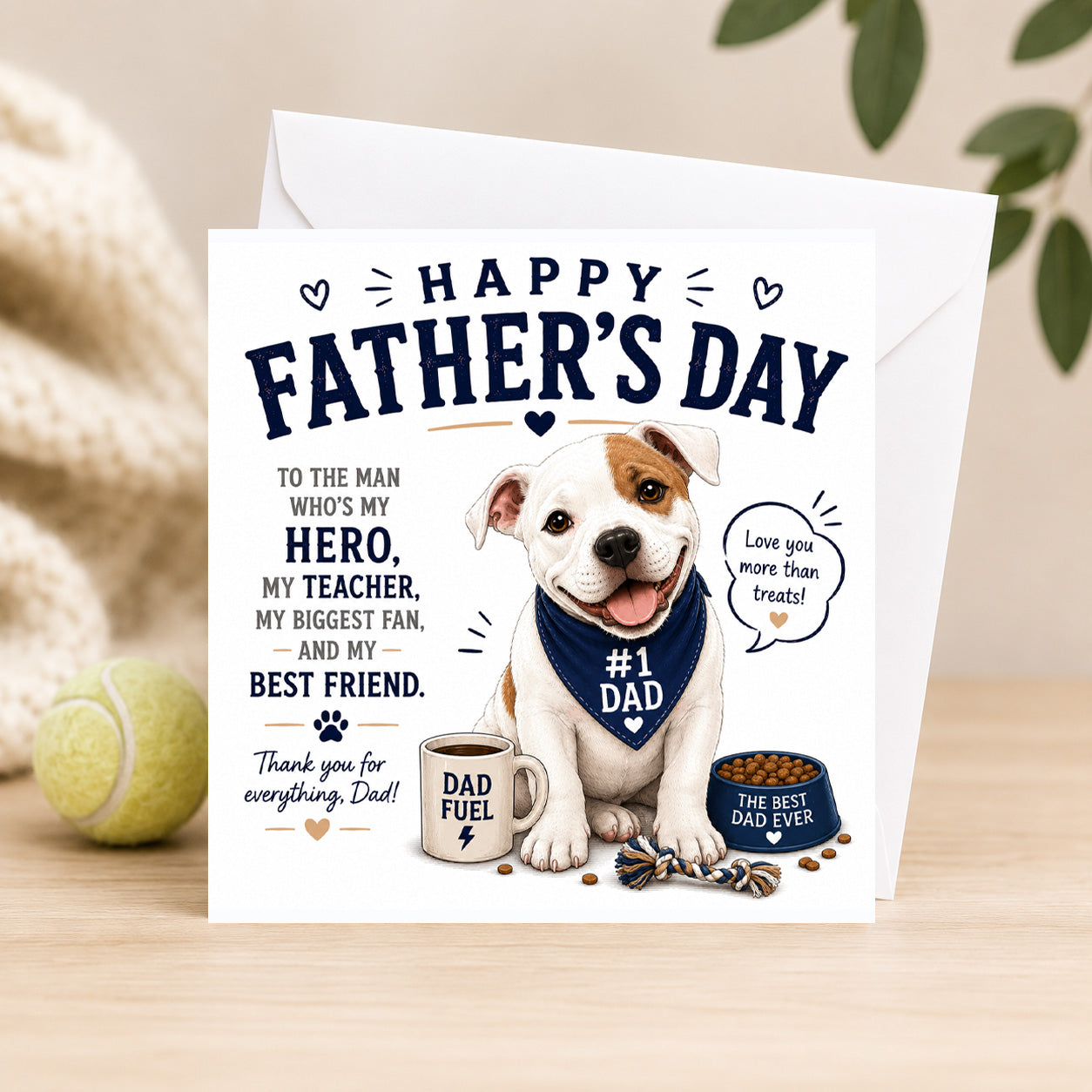 Staffy Puppy Hero Dad