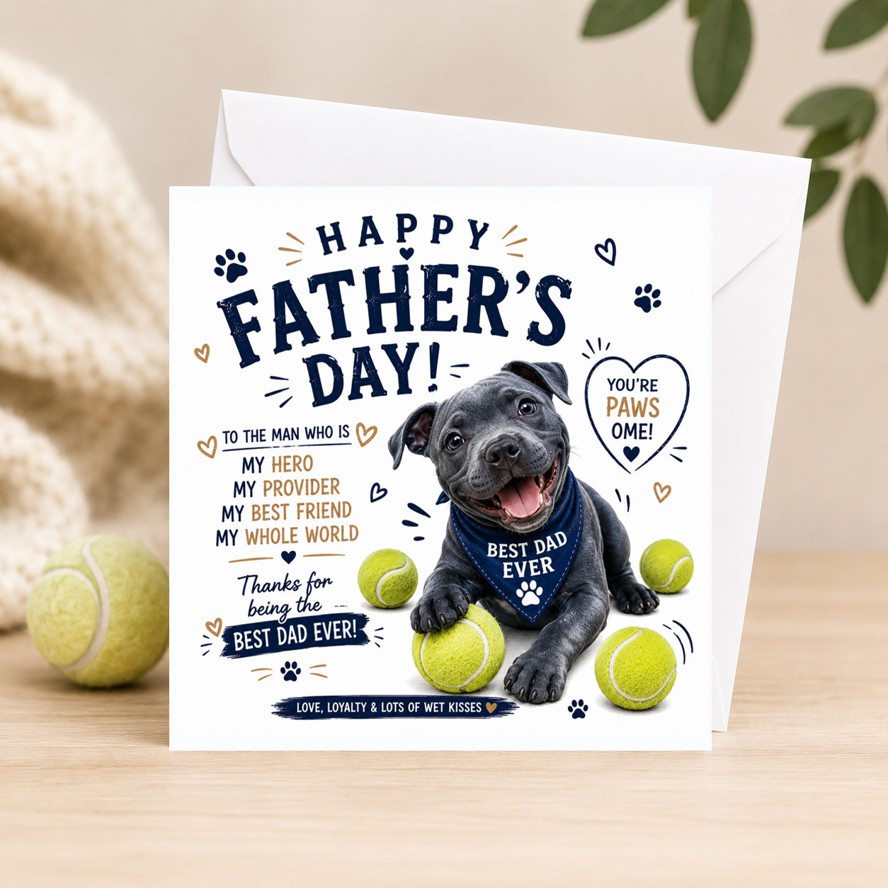 Blue Staffy And Tennis Balls