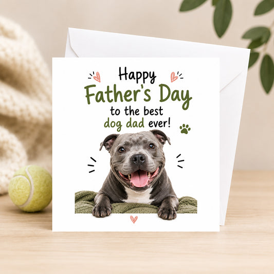 Blue Staffy Happy Father's Day