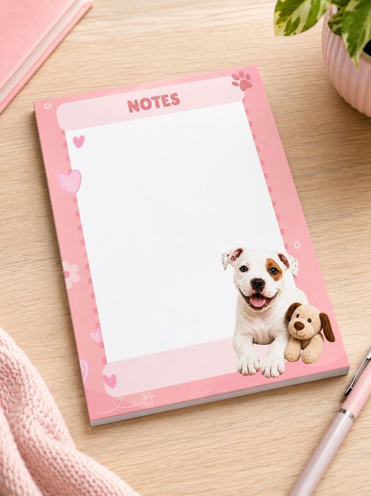 Pink Staffy A5 Notepad